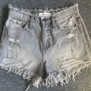 Flying Monkey gray cut-off jean shorts, size 25